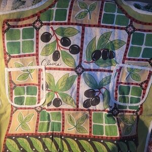 Vintage Olive Print Apron